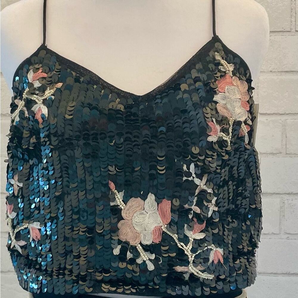 Top Shop Floral Sequin Cami